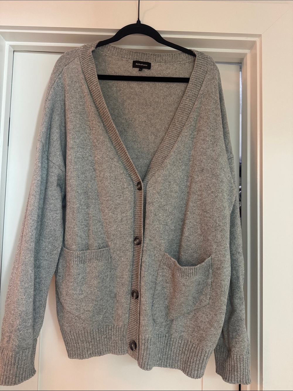 Richer Poorer Gray Button-Front Cardigan Sweater